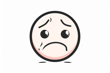 Fototapeta premium Sad Expression Emoji. Emoticon Cartoon Face. Generative AI.