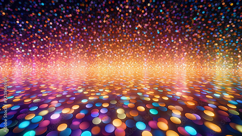 Poster abstract glitter background with rainbow colored sparkling particles