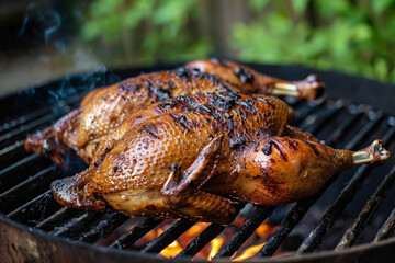 Grilled Chicken on a Barbecue Grill