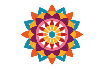 Colorful mandala in hand drawn style