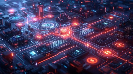 Obraz premium Artificial Intelligence (AI) and machine learning concept featuring sophisticated algorithms, automated systems, and data-driven insights, ideal for modern tech visuals. high resolution Illustration,