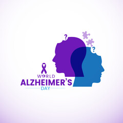 World Alzheimers Month campaign for Alzheimer's disease and other forms of dementia. Alzheimer's and brain awareness design vector illustration, Hodgkin's Lymphoma awareness. World Lupus Day and World