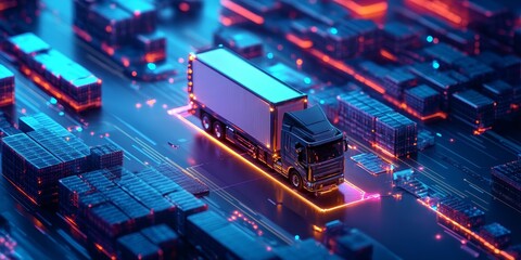 Fototapeta premium An AI-powered logistics hub, representing automation in supply chains