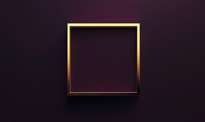 A gold framed square on a purple background. The frame is the main focus of the image