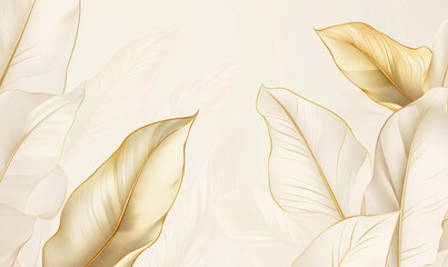 A gold leafy background with a leafy design
