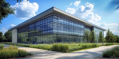 Fototapeta premium A research center focused on renewable energy, representing innovation in the energy sector