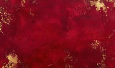 A red background with gold accents. The red background is covered in gold dust, giving it a...