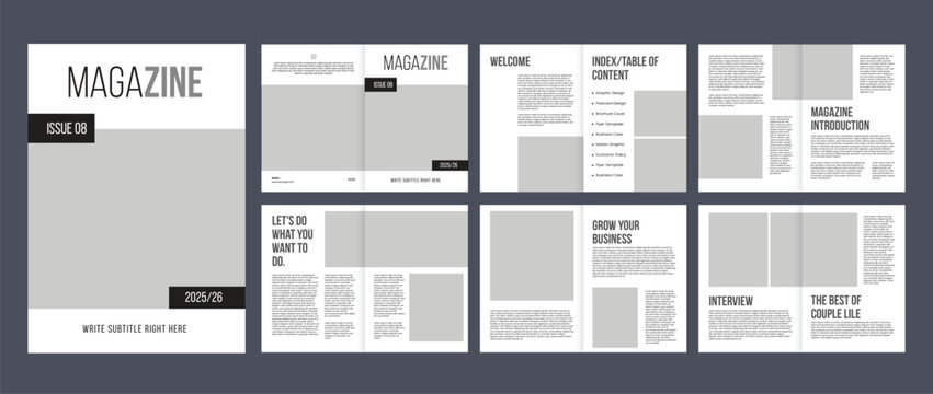 modern magazine template layout premium vector.