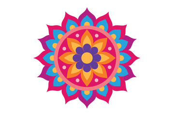 Colorful mandala in hand drawn style