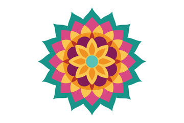 Colorful mandala in hand drawn style