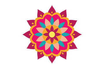 Colorful mandala in hand drawn style