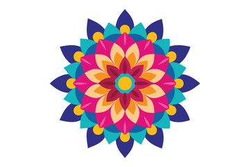 Colorful mandala in hand drawn style