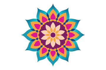 Colorful mandala in hand drawn style