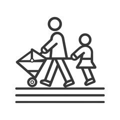 Person Pushing a Wheelbarrow with Another Person Walking Behind