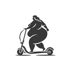 Plus Size Woman Riding an Electric Scooter