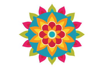 Colorful mandala in hand drawn style