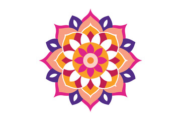 Colorful mandala in hand drawn style