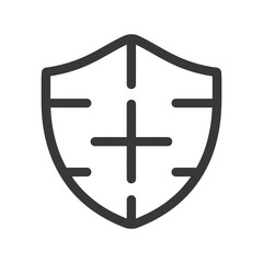 Obraz premium Shield Icon with Crosshair Inside