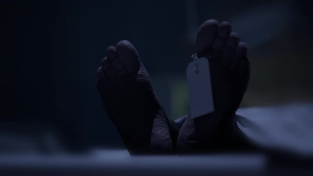 Morgue, three dead bodies ready for autopsy