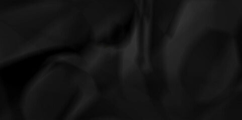 Close up texture of black crumple on a creased recycle black craft paper texture background. grunge wrinkle old paper.