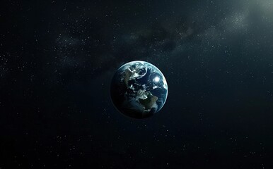 Fototapeta premium A cinematic still of the Earth floating in space