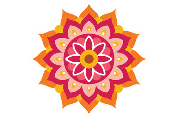 Colorful mandala in hand drawn style