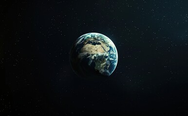 A cinematic still of the Earth floating in space