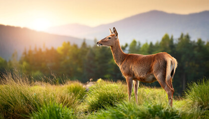 Obraz premium Graceful Wildlife- A serene capture of wildlife in its natural habitat, showcasing the grac_1(327)