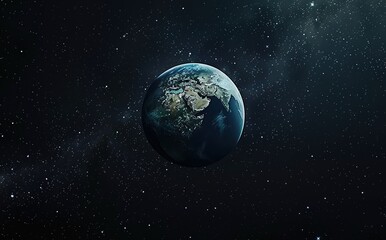 A cinematic still of the Earth floating in space