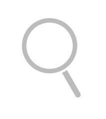 シンプルなグレーの虫眼鏡のアイコン - 情報の検索･観察や分析のイメージ素材