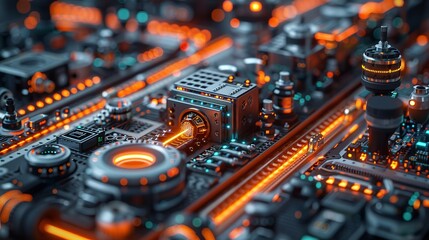 Fototapeta premium Sensors and metrology background focusing on precision measurement, advanced sensor technologies, and their critical role in scientific research and technological advancements. high resolution