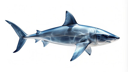 Naklejka premium Shark in water, ocean, cut out transparent, white background png