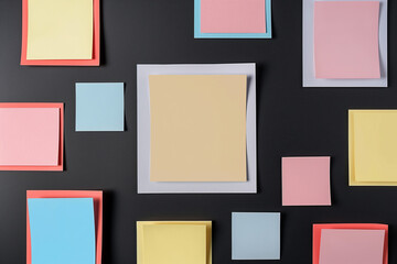 Collage of Paper Sheets and Sticky Notes on White Frame - Post-it