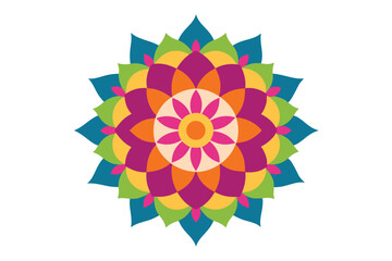 Colorful mandala in hand drawn style