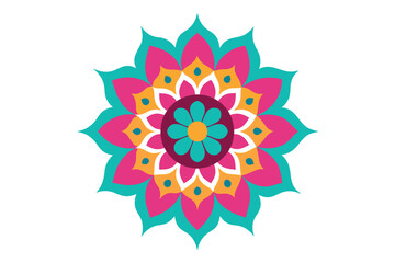 Colorful mandala in hand drawn style