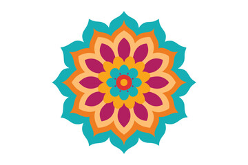 Colorful mandala in hand drawn style