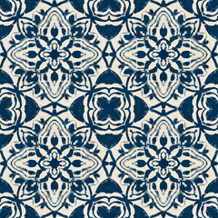 Seamless pattern with stylized ethnic pattern. Hand-drawn illustration.