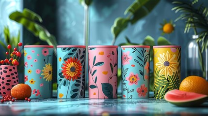 Chic functional packaging design featuring minimalistic biodegradable materials and creative artistic elements ideal for stylish practical and high-quality presentation. high resolution Illustration