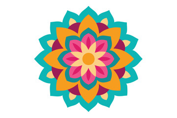 Colorful mandala in hand drawn style