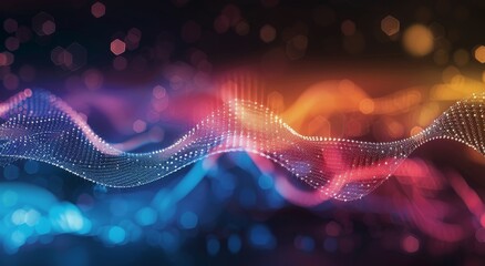 Colorful Wave Patterns With Light Effects in Abstract Digital Art