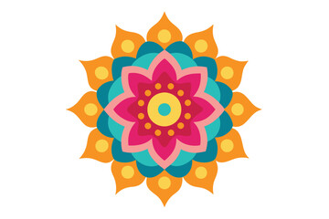 Colorful mandala in hand drawn style