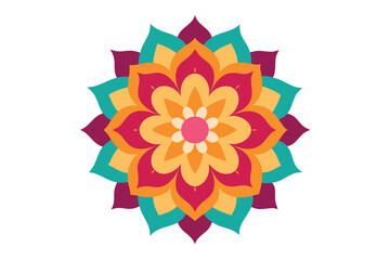 Colorful mandala in hand drawn style