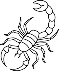 Scorpion vector illustration Line art for coloring book page

