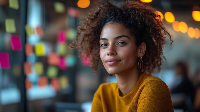 Business workshop with design thinking activities, right-aligned, pastel background, high resolution, 