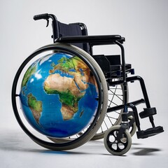 Global Accessibility: The Wheelchair Revolutionizing Disability Mobility, Empowering Independence: The Wheelchair with a Globe Concept, Inclusive Mobility: How a Wheelchair with a Globe Design Redefin