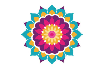 Colorful mandala in hand drawn style