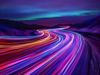 Mesmerizing Trails of Vibrant Light Illuminating the Nightscape