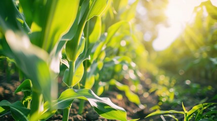 The green cornfield growth