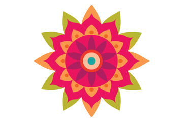 Colorful mandala in hand drawn style