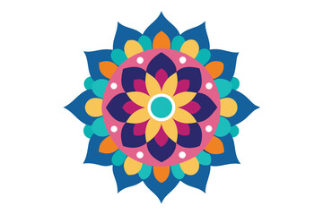 Colorful mandala in hand drawn style